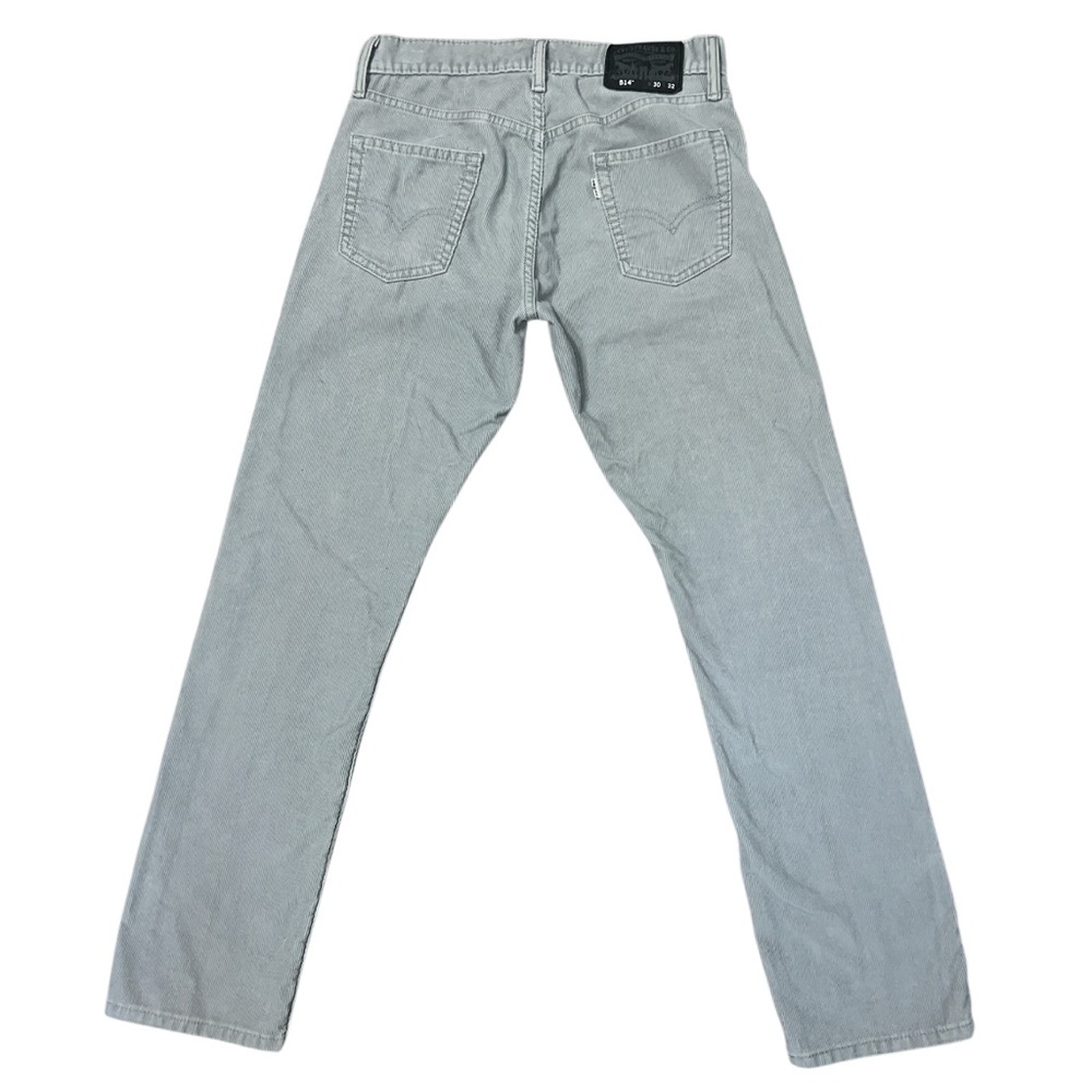 Levis 514 Jeans Mens 38x32 Gray Corduroy Straight Fit Stretch 30x32